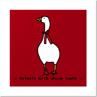 Animals with Sharp Teeth Halloween Horror Gaming Goose Posters and Art